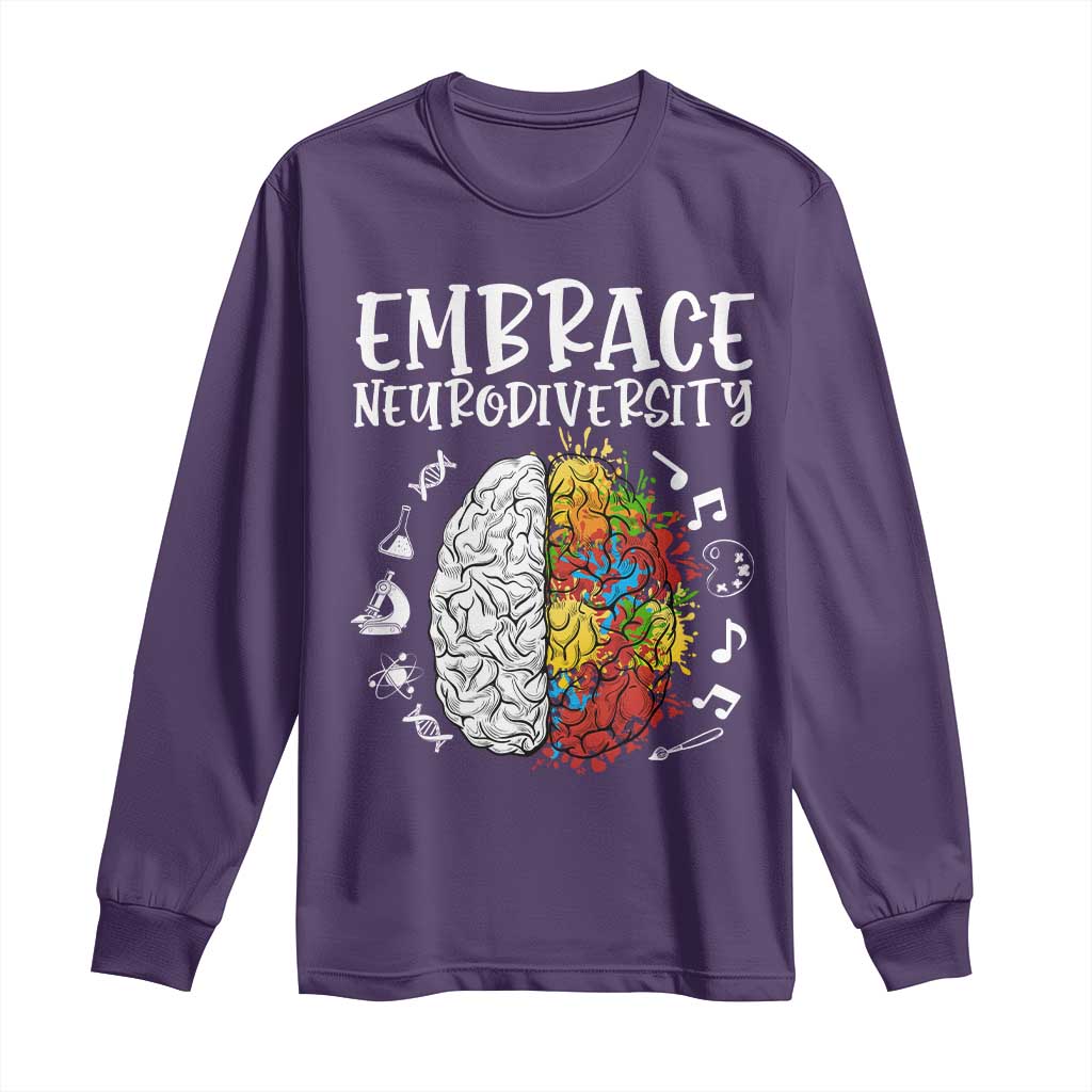 Embrace Neurodiversity Long Sleeve Shirt Autism Awareness ASD ADHD Acceptance