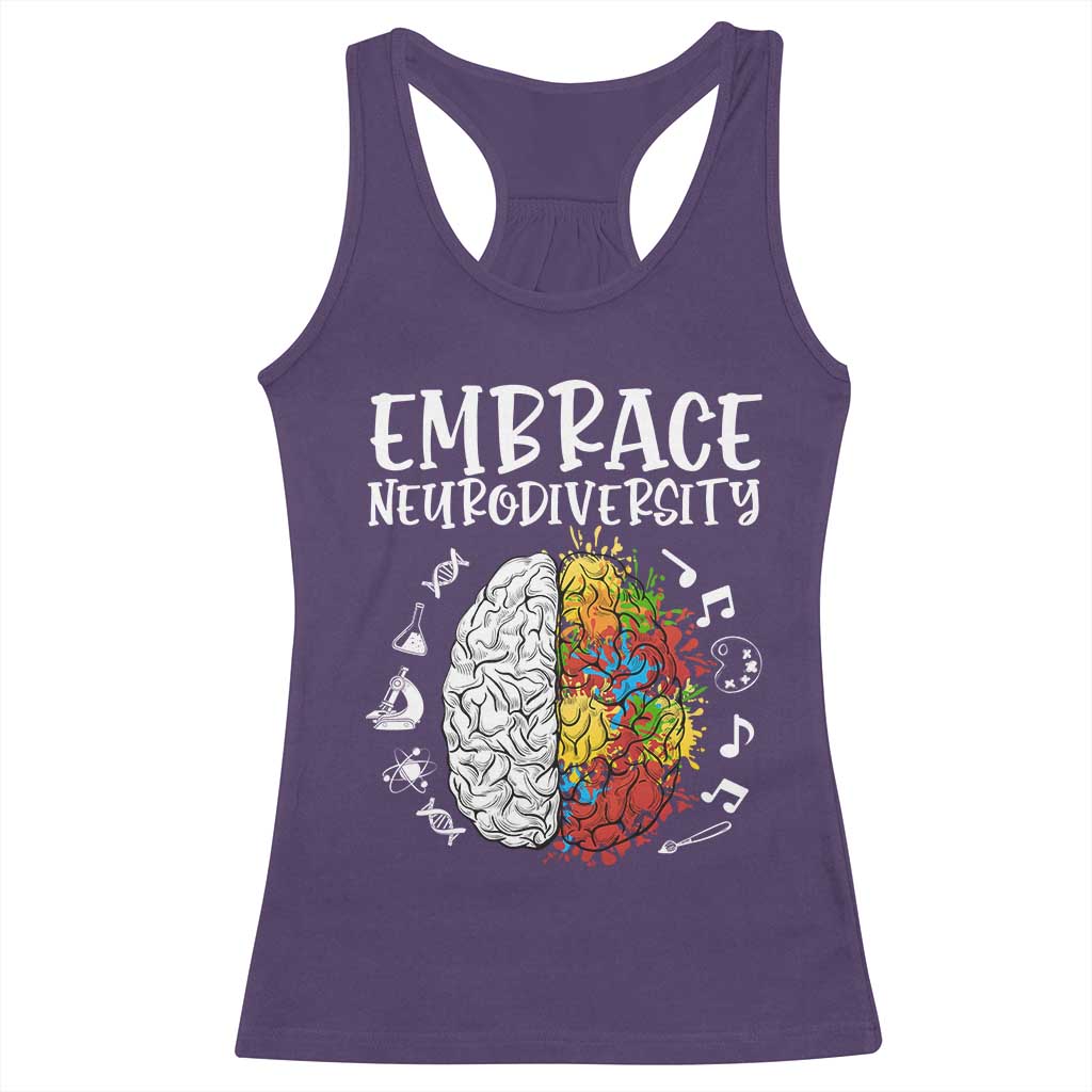 Embrace Neurodiversity Racerback Tank Top Autism Awareness ASD ADHD Acceptance
