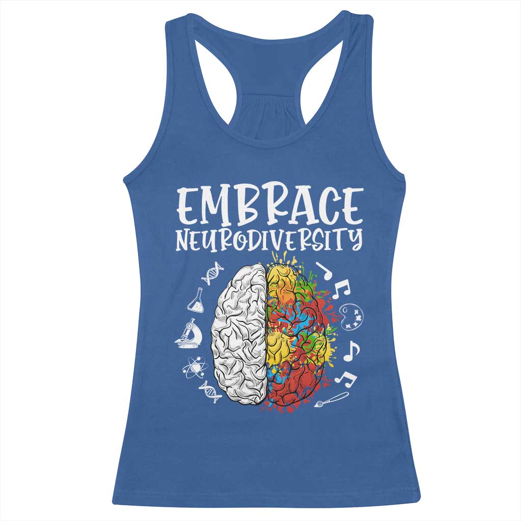 Embrace Neurodiversity Racerback Tank Top Autism Awareness ASD ADHD Acceptance