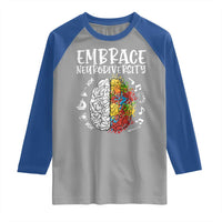 Embrace Neurodiversity Raglan Shirt Autism Awareness ASD ADHD Acceptance