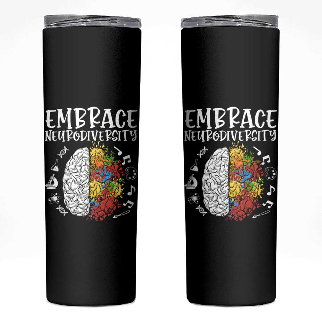 Embrace Neurodiversity Skinny Tumbler Autism Awareness ASD ADHD Acceptance