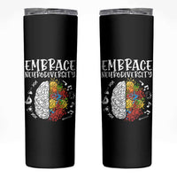 Embrace Neurodiversity Skinny Tumbler Autism Awareness ASD ADHD Acceptance