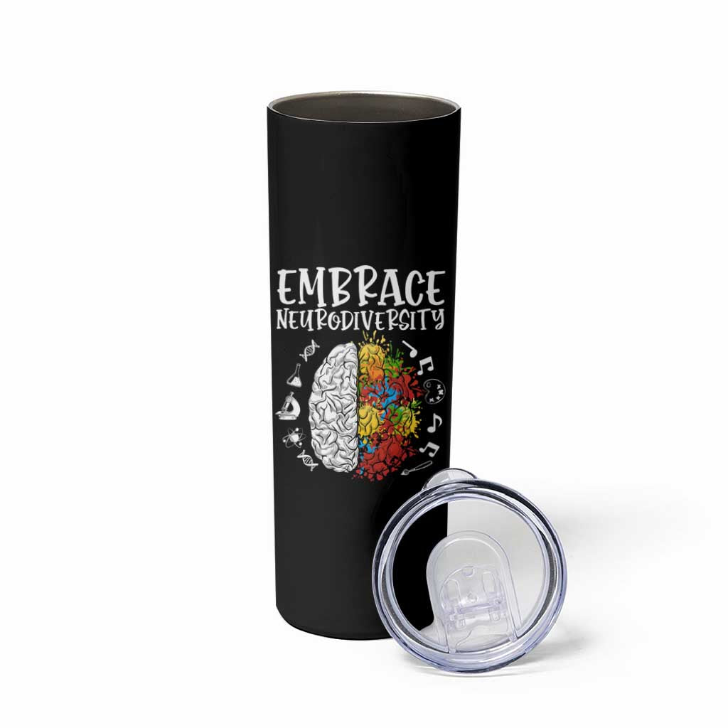 Embrace Neurodiversity Skinny Tumbler Autism Awareness ASD ADHD Acceptance