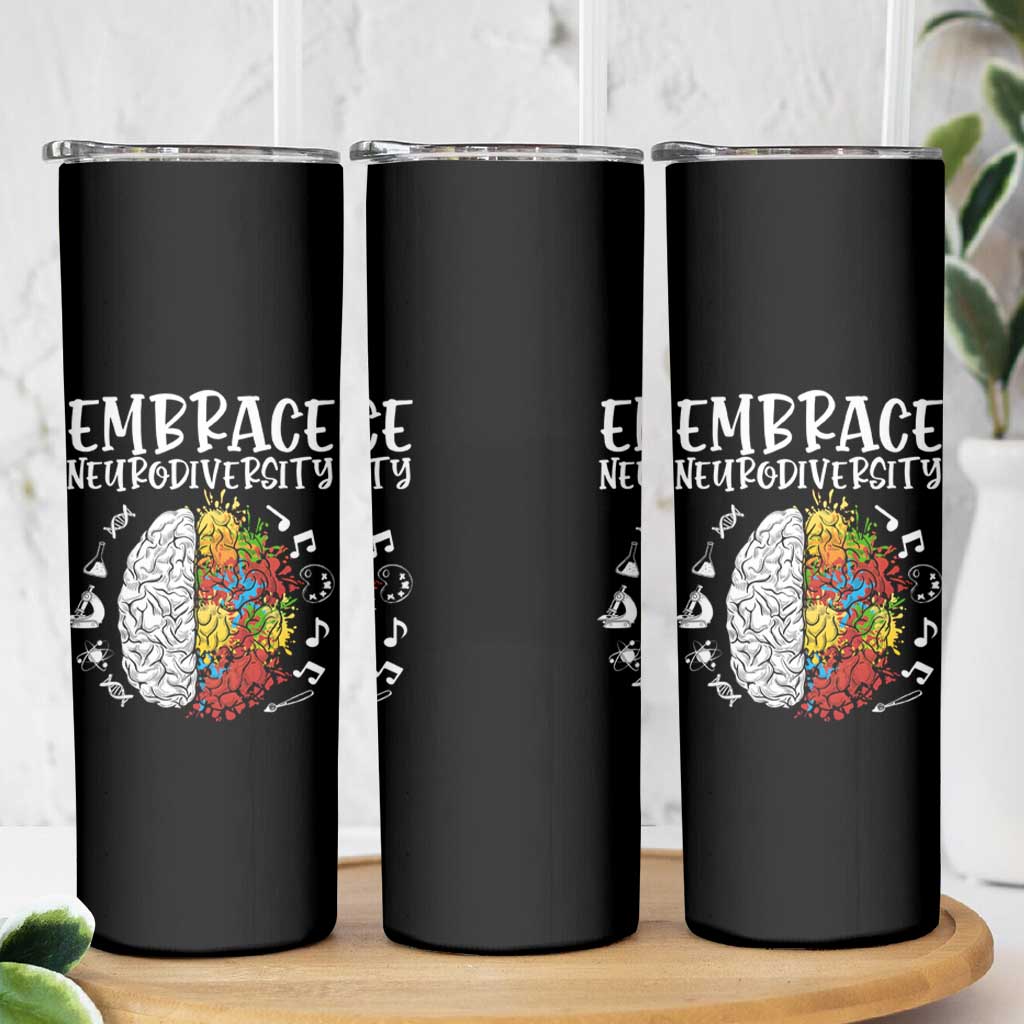 Embrace Neurodiversity Skinny Tumbler Autism Awareness ASD ADHD Acceptance
