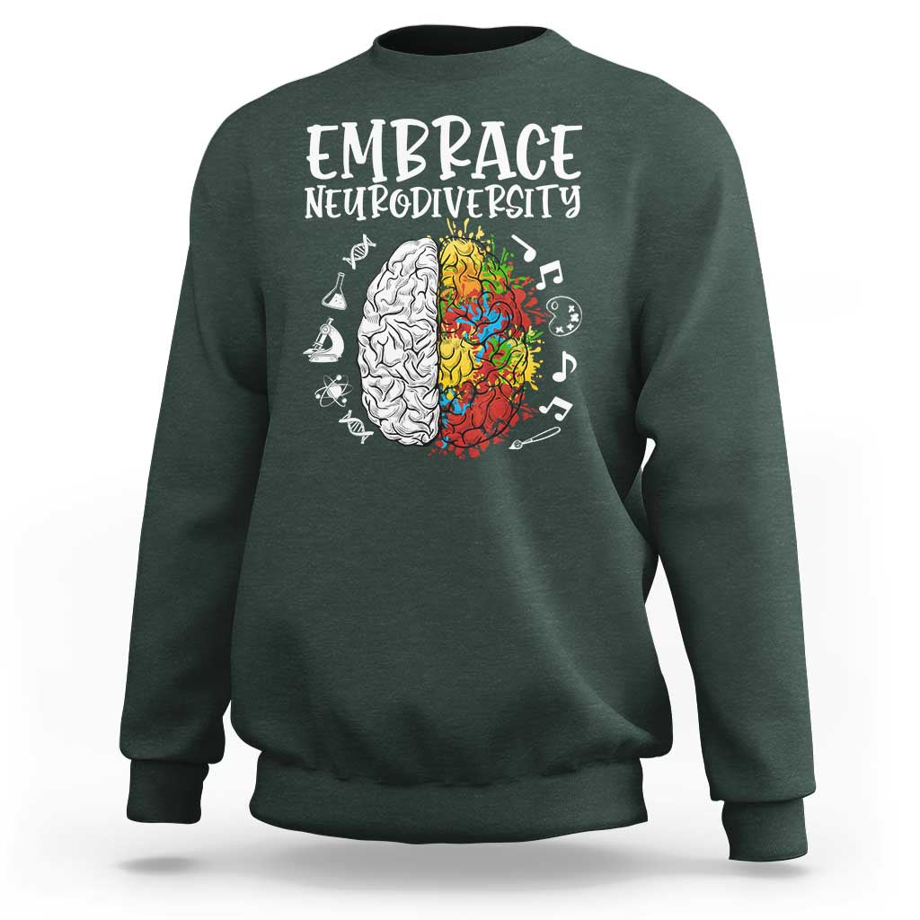 Embrace Neurodiversity Sweatshirt Autism Awareness ASD ADHD Acceptance