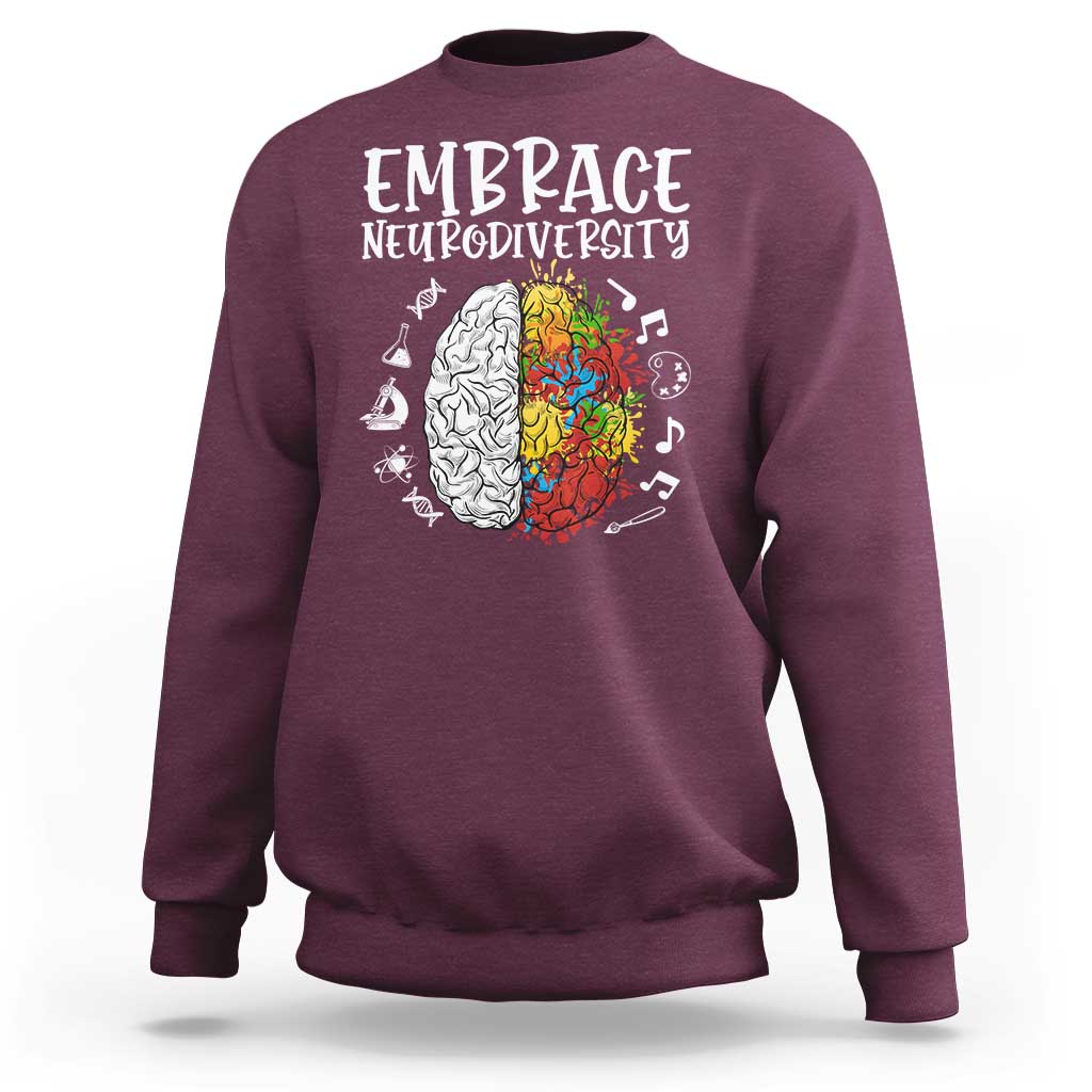 Embrace Neurodiversity Sweatshirt Autism Awareness ASD ADHD Acceptance