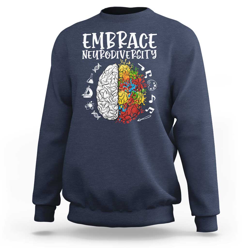 Embrace Neurodiversity Sweatshirt Autism Awareness ASD ADHD Acceptance