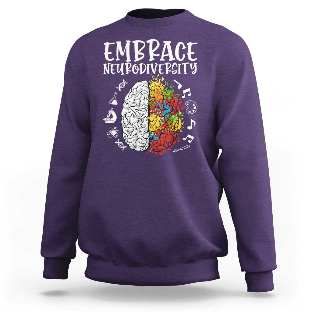 Embrace Neurodiversity Sweatshirt Autism Awareness ASD ADHD Acceptance