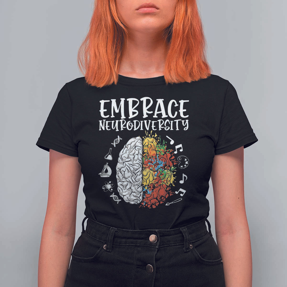Embrace Neurodiversity T Shirt For Women Autism Awareness ASD ADHD Acceptance
