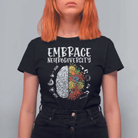 Embrace Neurodiversity T Shirt For Women Autism Awareness ASD ADHD Acceptance