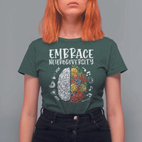 Embrace Neurodiversity T Shirt For Women Autism Awareness ASD ADHD Acceptance