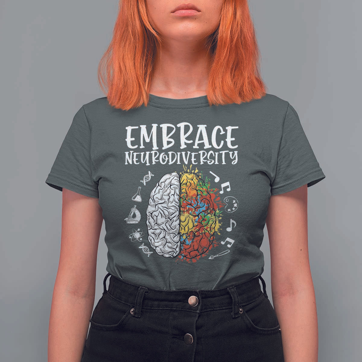 Embrace Neurodiversity T Shirt For Women Autism Awareness ASD ADHD Acceptance