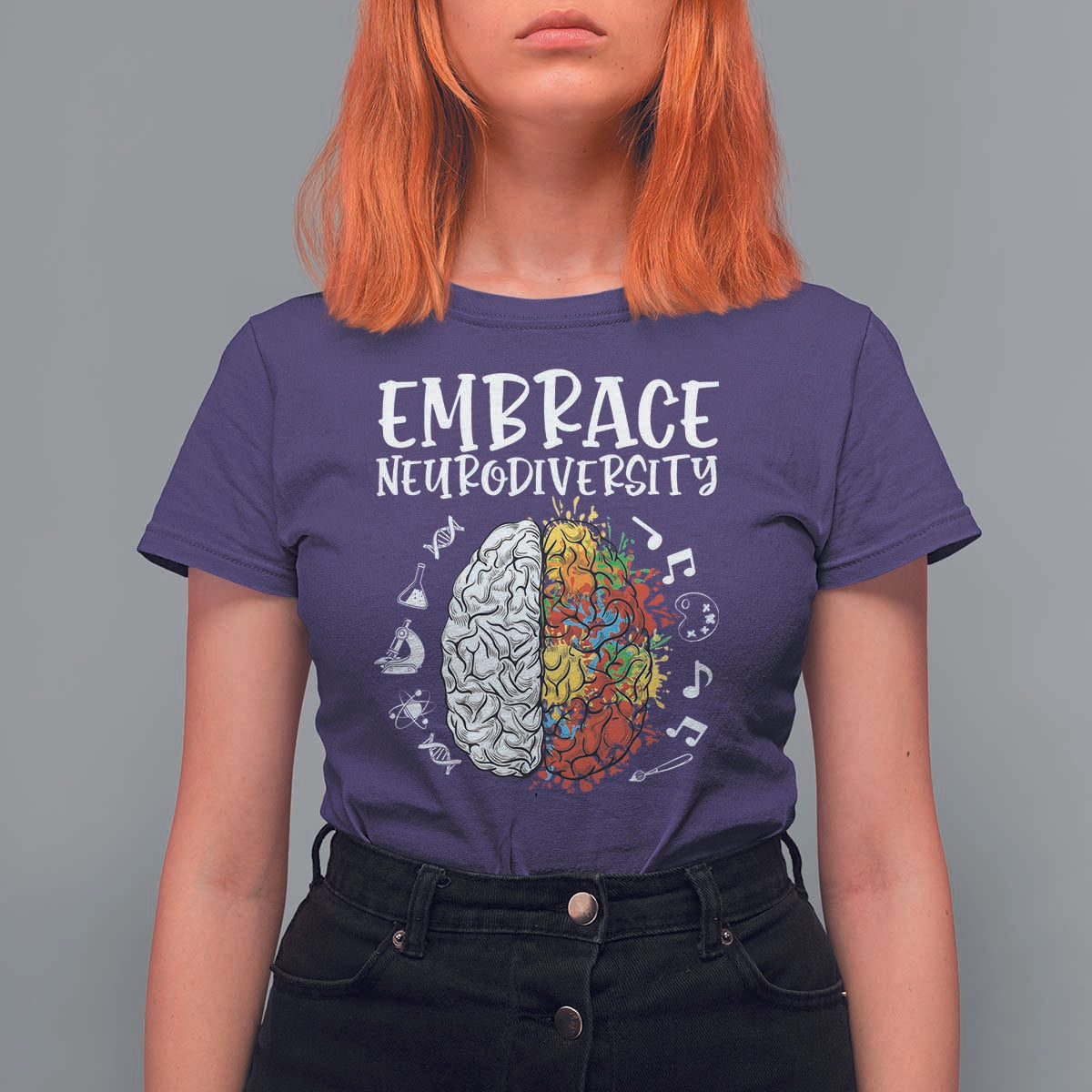 Embrace Neurodiversity T Shirt For Women Autism Awareness ASD ADHD Acceptance