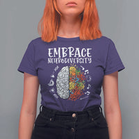 Embrace Neurodiversity T Shirt For Women Autism Awareness ASD ADHD Acceptance