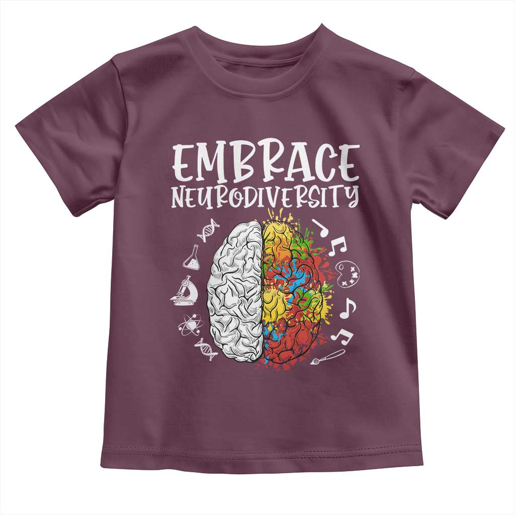 Embrace Neurodiversity Toddler T Shirt Autism Awareness ASD ADHD Acceptance