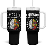 Embrace Neurodiversity Tumbler With Handle Autism Awareness ASD ADHD Acceptance
