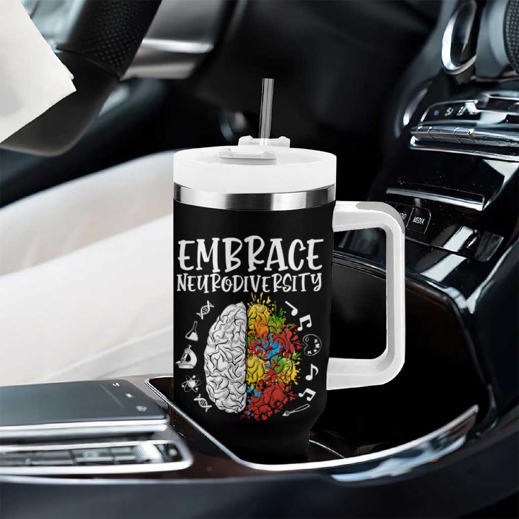 Embrace Neurodiversity Tumbler With Handle Autism Awareness ASD ADHD Acceptance