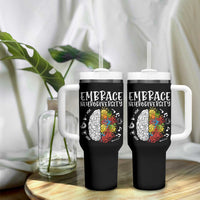 Embrace Neurodiversity Tumbler With Handle Autism Awareness ASD ADHD Acceptance