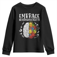 Embrace Neurodiversity Youth Sweatshirt Autism Awareness ASD ADHD Acceptance