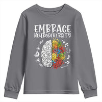 Embrace Neurodiversity Youth Sweatshirt Autism Awareness ASD ADHD Acceptance