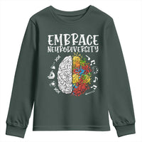 Embrace Neurodiversity Youth Sweatshirt Autism Awareness ASD ADHD Acceptance