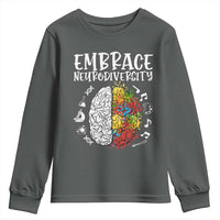 Embrace Neurodiversity Youth Sweatshirt Autism Awareness ASD ADHD Acceptance