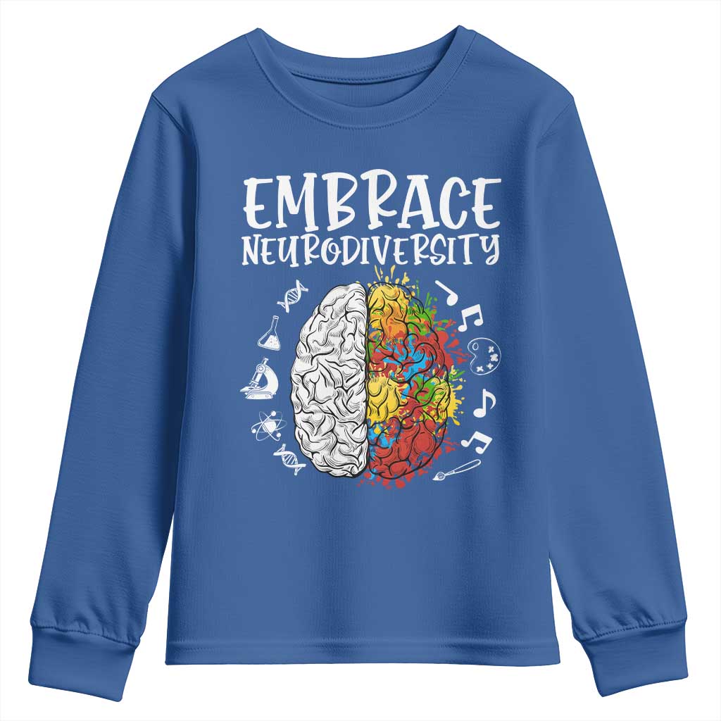 Embrace Neurodiversity Youth Sweatshirt Autism Awareness ASD ADHD Acceptance