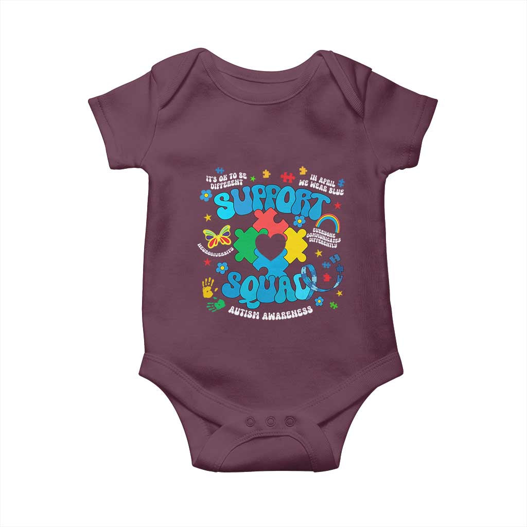 Autism Awareness Support Squad Baby Onesie In April We Wear Blue