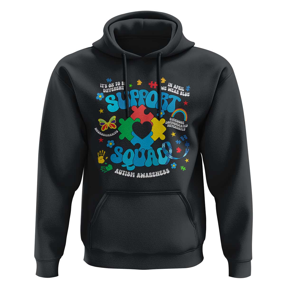 Autism Awareness Support Squad Hoodie In April We Wear Blue