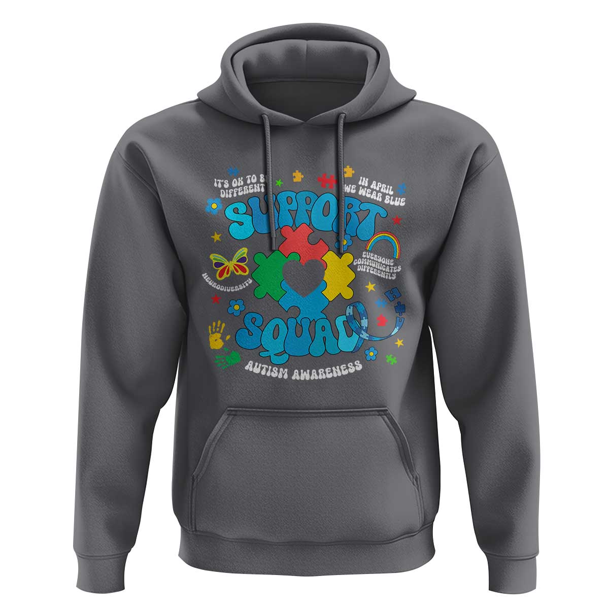 Autism Awareness Support Squad Hoodie In April We Wear Blue
