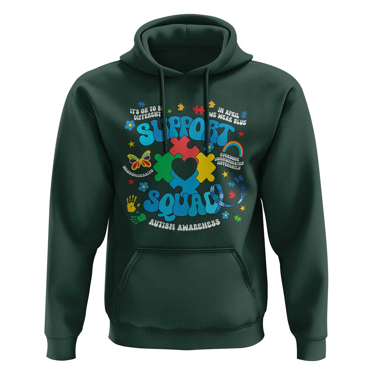 Autism Awareness Support Squad Hoodie In April We Wear Blue