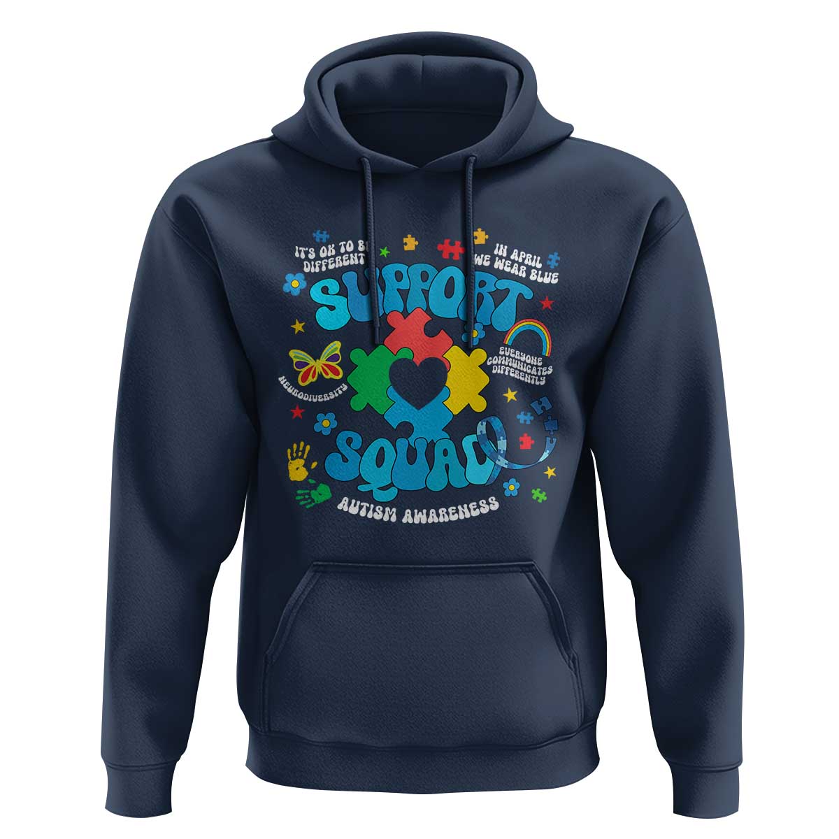 Autism Awareness Support Squad Hoodie In April We Wear Blue