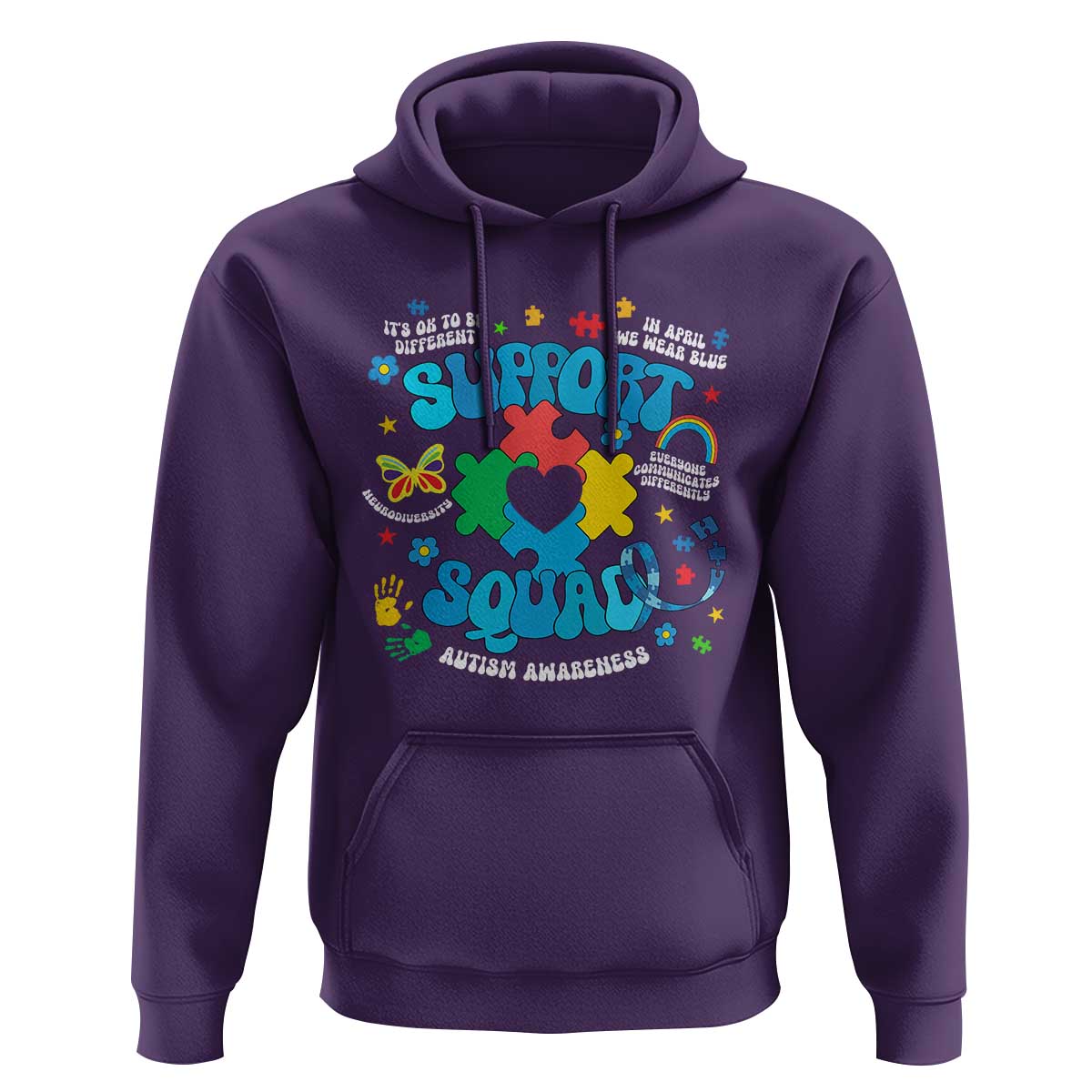 Autism Awareness Support Squad Hoodie In April We Wear Blue