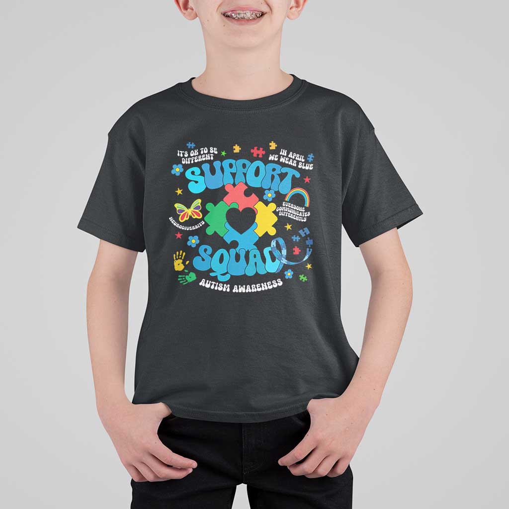 Autism Awareness Support Squad T Shirt For Kid In April We Wear Blue