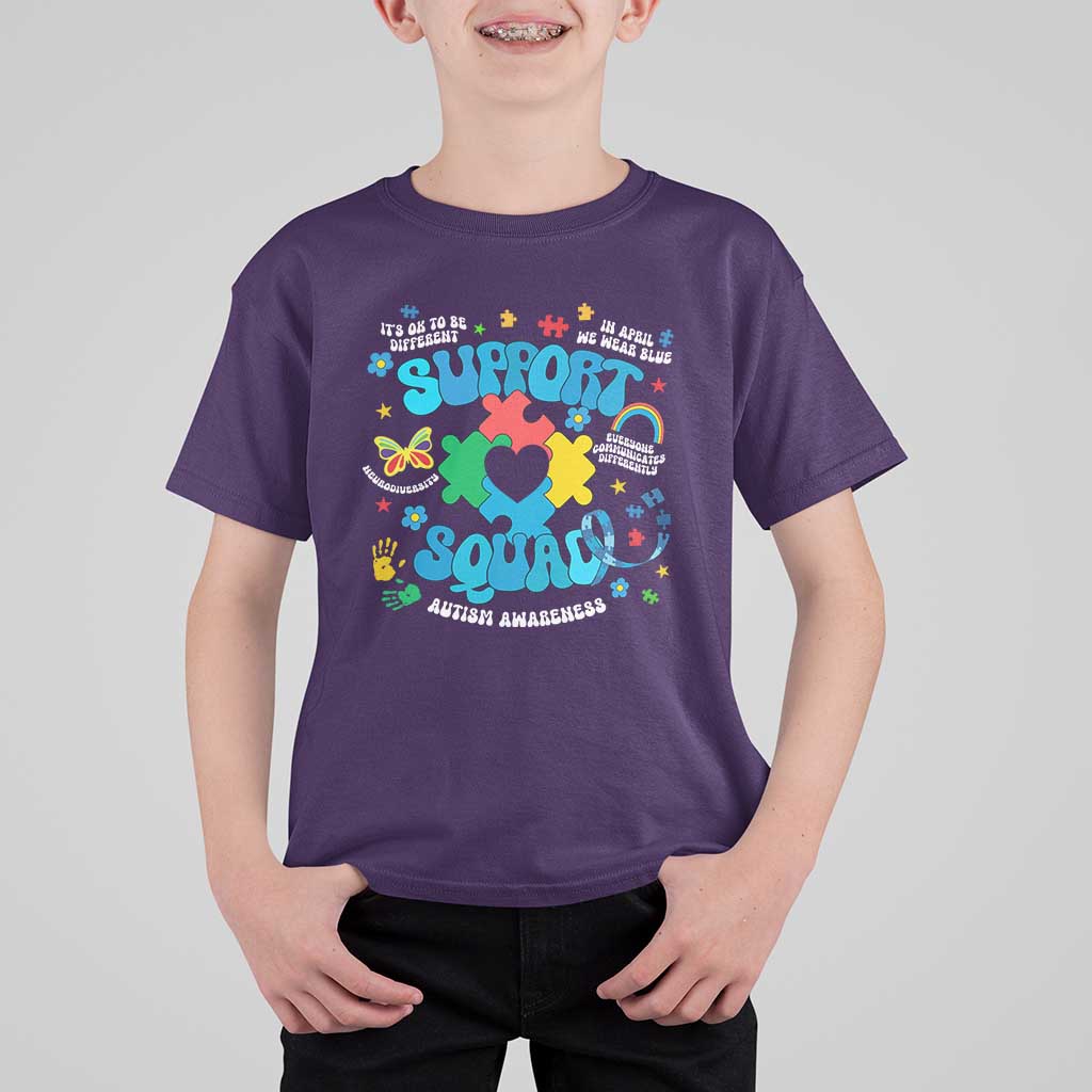 Autism Awareness Support Squad T Shirt For Kid In April We Wear Blue