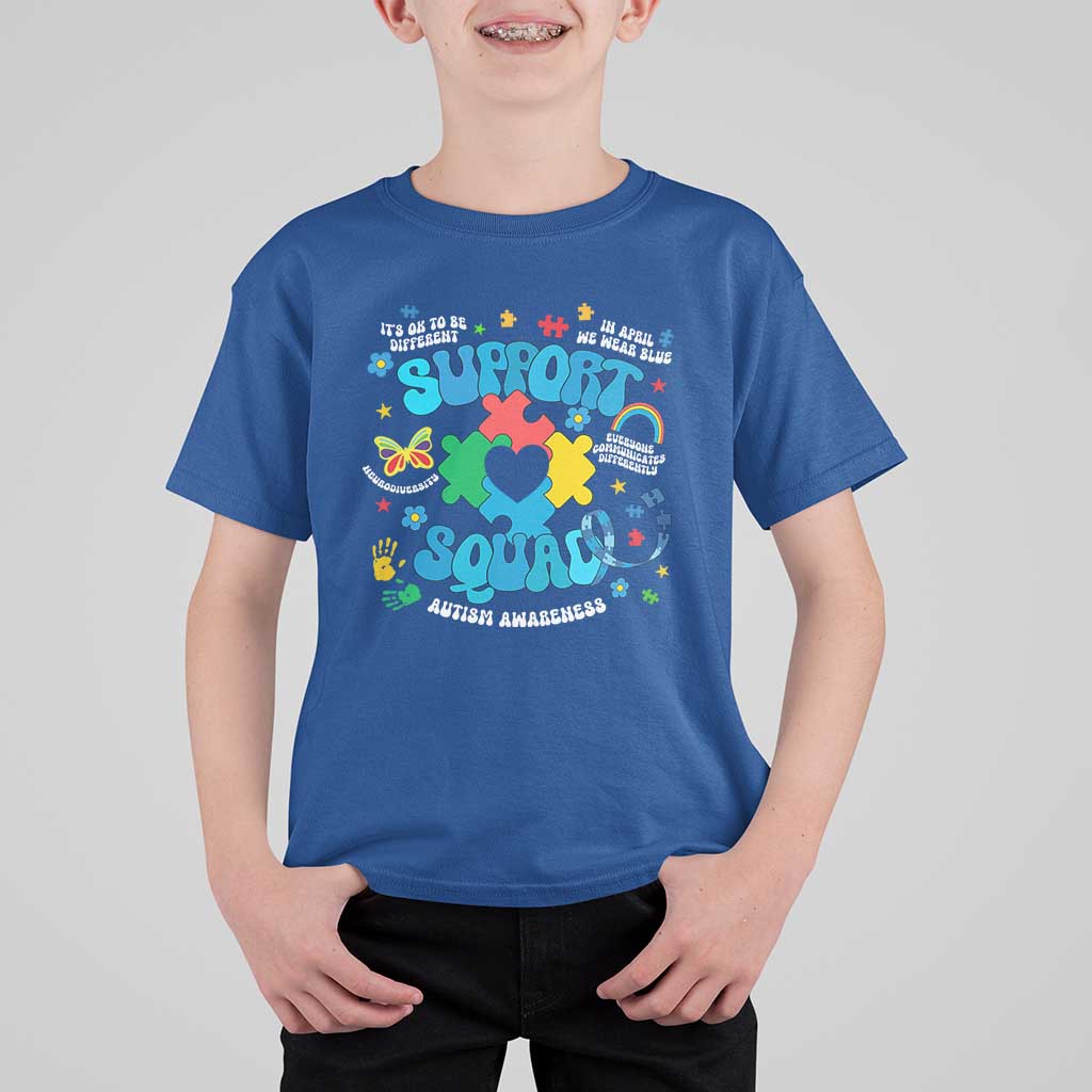 Autism Awareness Support Squad T Shirt For Kid In April We Wear Blue