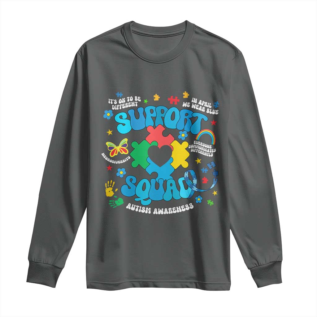 Autism Awareness Support Squad Long Sleeve Shirt In April We Wear Blue