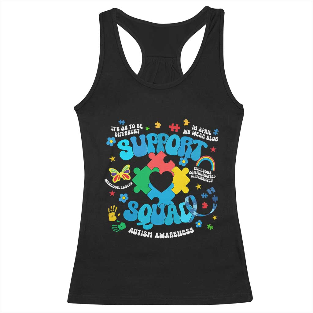 Autism Awareness Support Squad Racerback Tank Top In April We Wear Blue