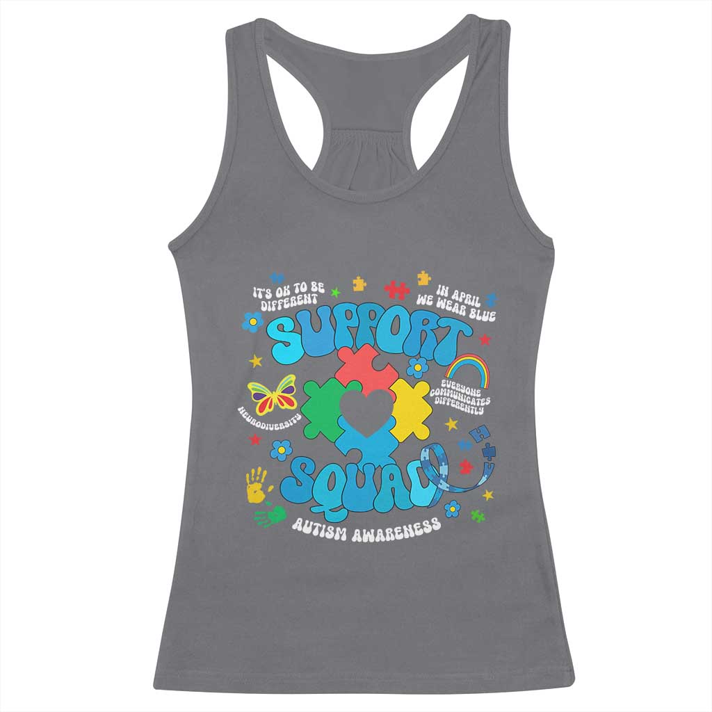 Autism Awareness Support Squad Racerback Tank Top In April We Wear Blue