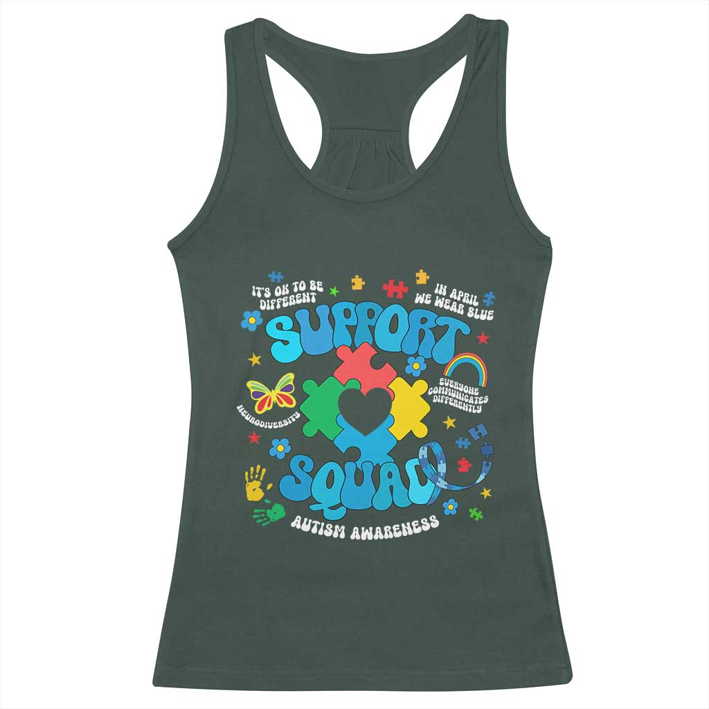 Autism Awareness Support Squad Racerback Tank Top In April We Wear Blue