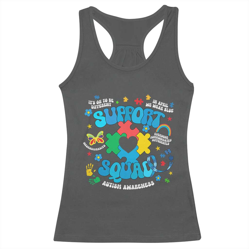Autism Awareness Support Squad Racerback Tank Top In April We Wear Blue