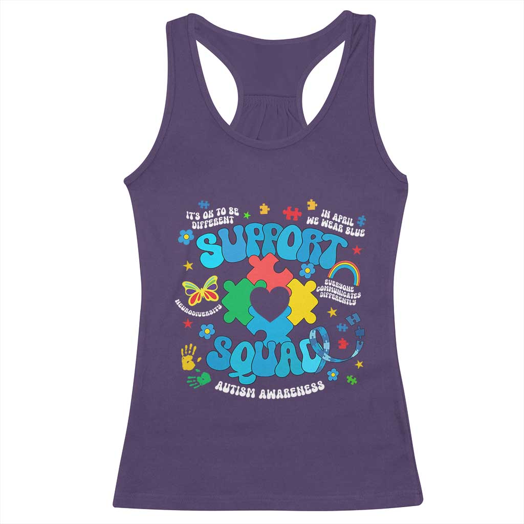 Autism Awareness Support Squad Racerback Tank Top In April We Wear Blue