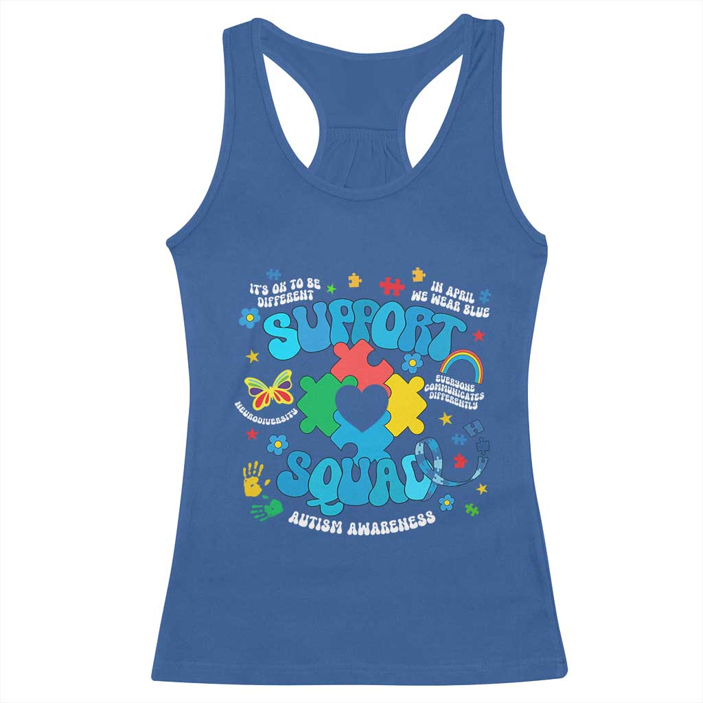 Autism Awareness Support Squad Racerback Tank Top In April We Wear Blue