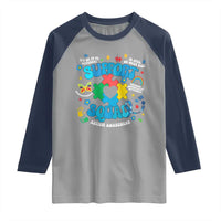 Autism Awareness Support Squad Raglan Shirt In April We Wear Blue
