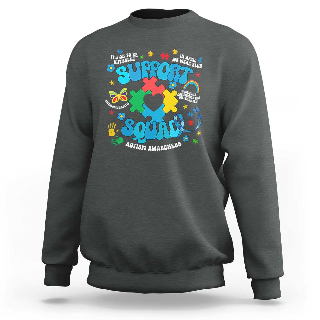 Autism Awareness Support Squad Sweatshirt In April We Wear Blue