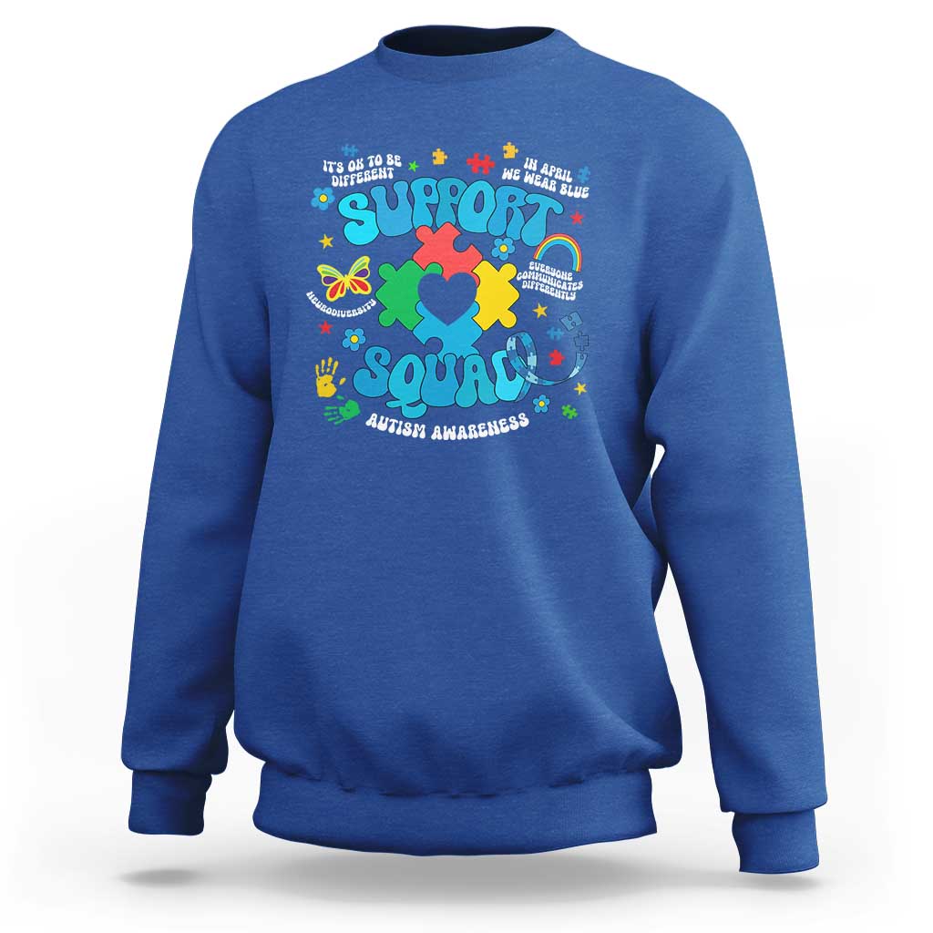 Autism Awareness Support Squad Sweatshirt In April We Wear Blue