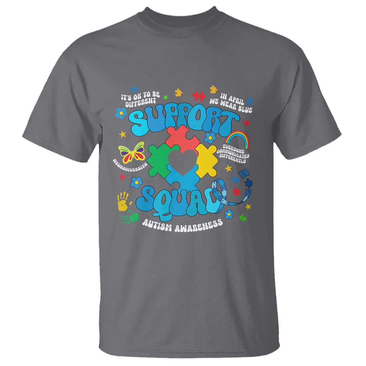 Autism Awareness Support Squad T Shirt In April We Wear Blue