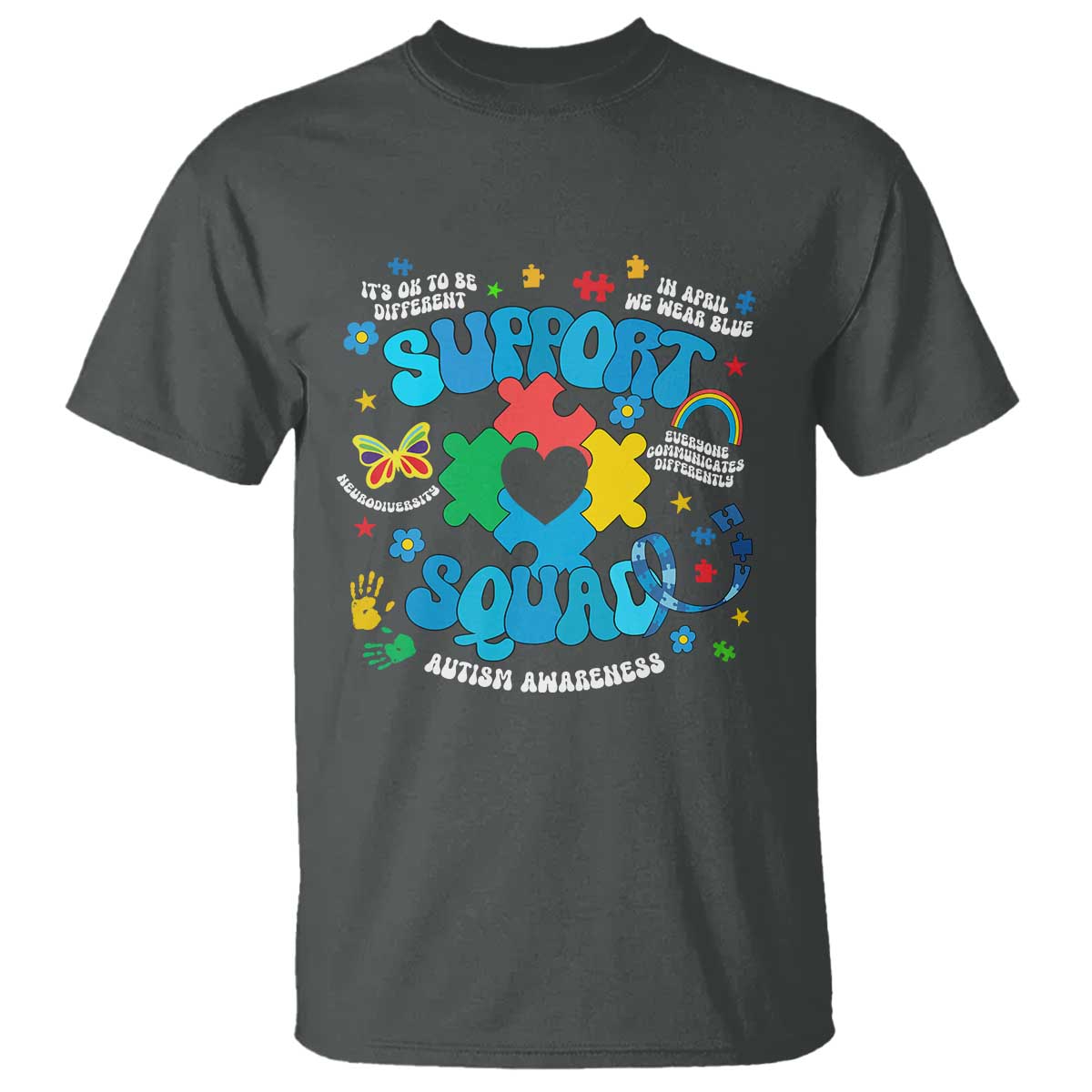 Autism Awareness Support Squad T Shirt In April We Wear Blue