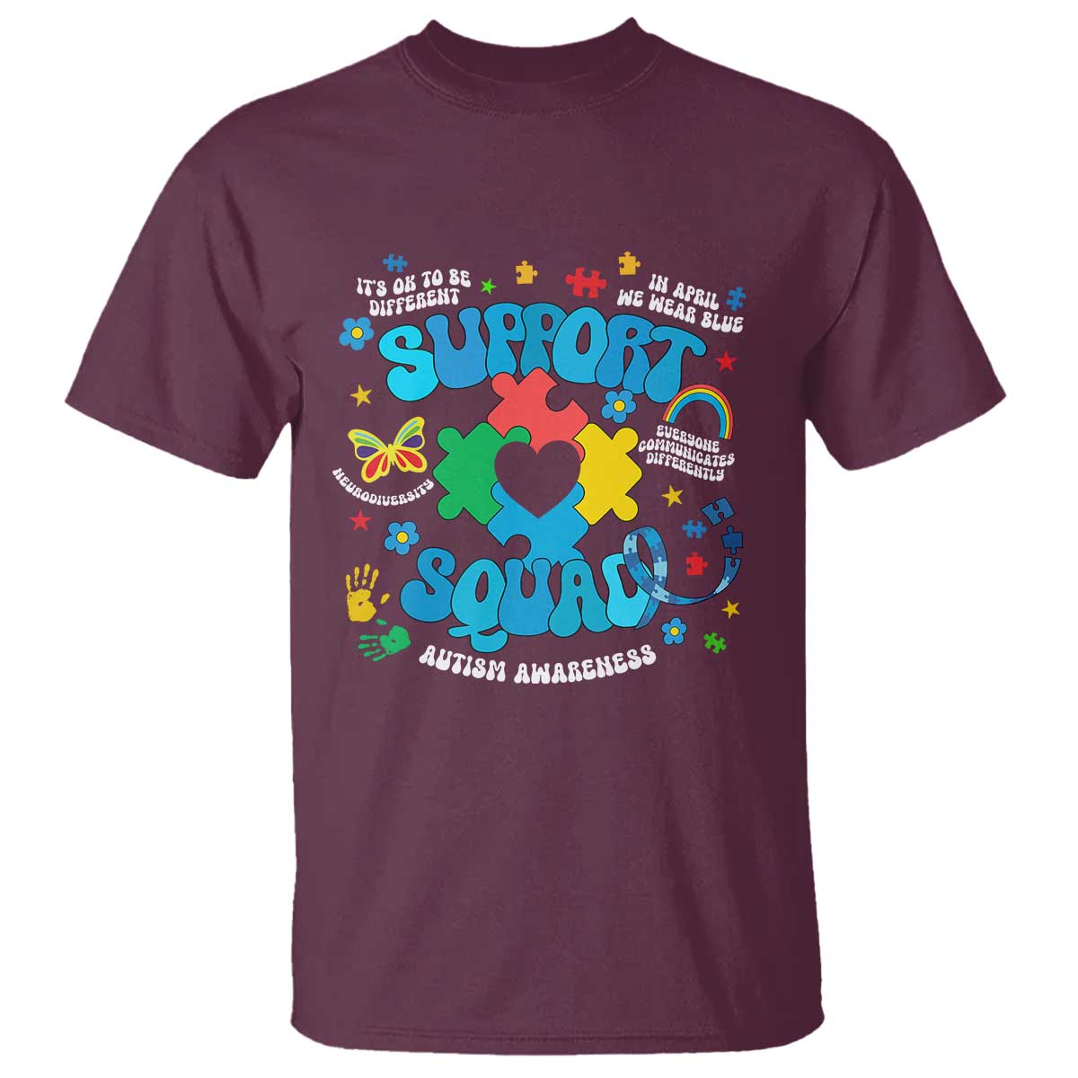 Autism Awareness Support Squad T Shirt In April We Wear Blue