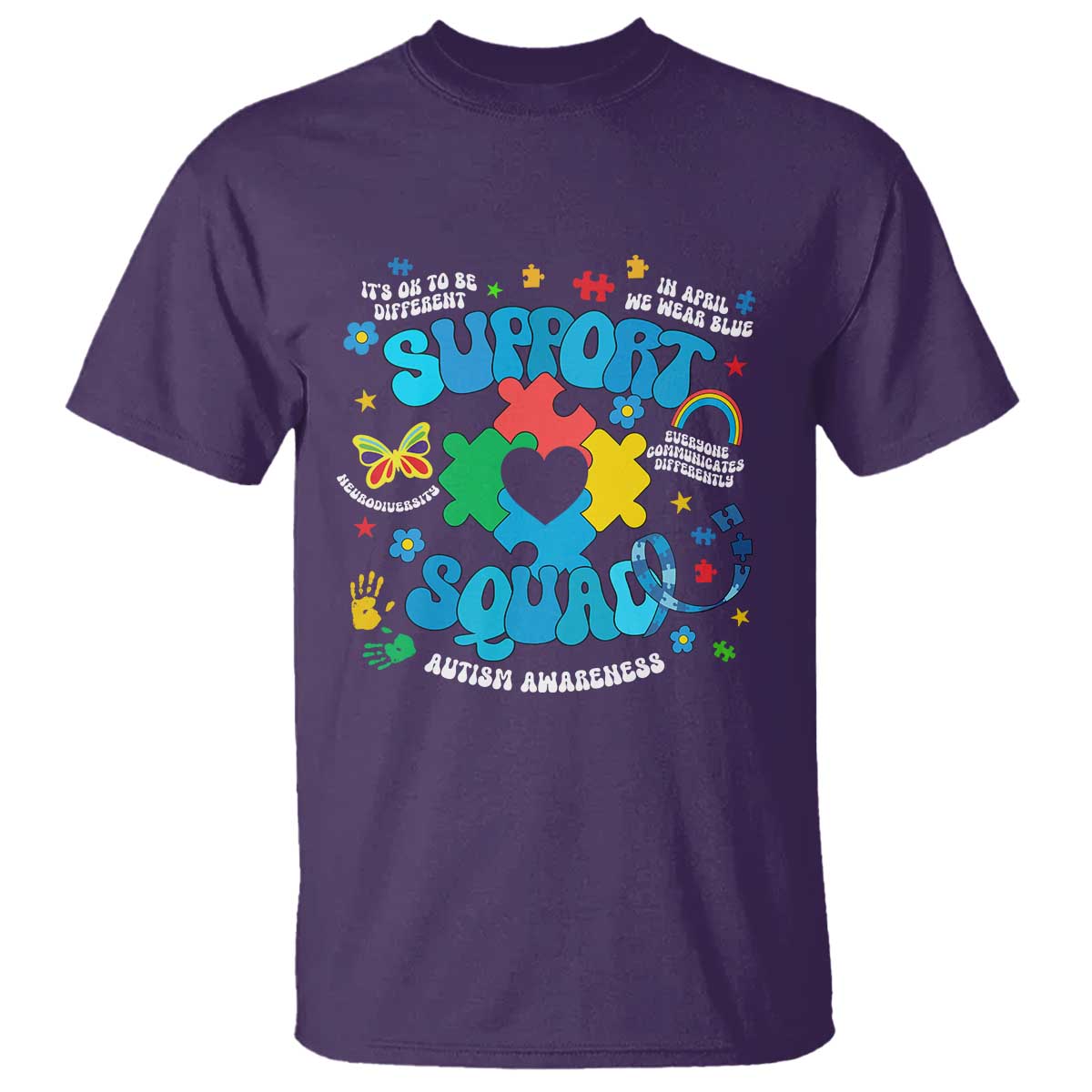 Autism Awareness Support Squad T Shirt In April We Wear Blue
